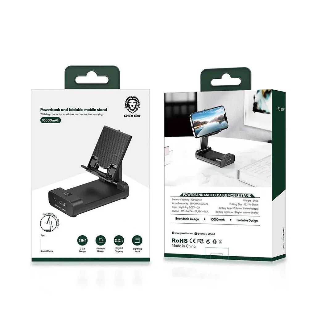 Green Lion Powerbank And Foldable Mobile Stand Green Lion Powerbank And Foldable Mobile Stand